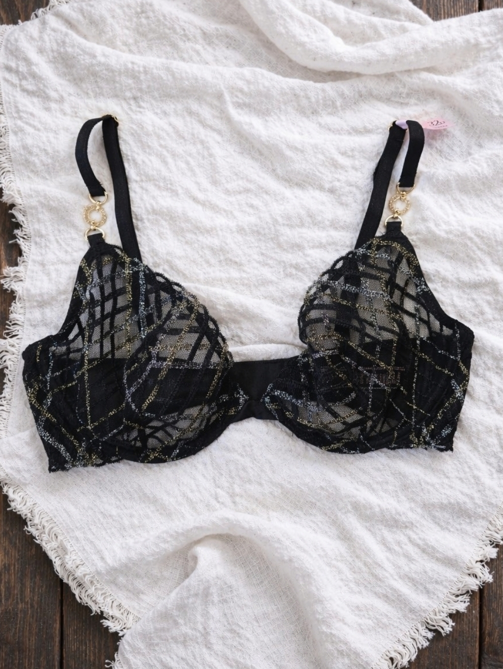 NWT Victoria's Secret Sheer Black Very Sexy Low Cut Demi Size 32D